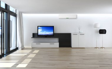 Klima 3d render çizim ile modern iç