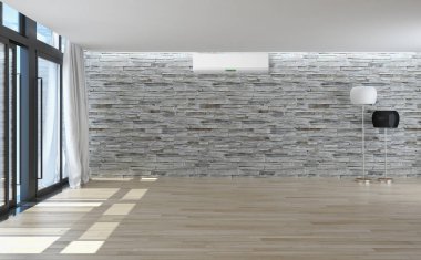 Klima 3d render çizim ile modern iç