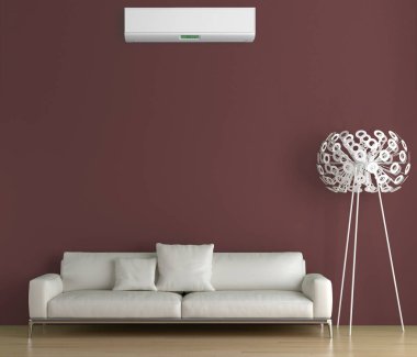 Klima 3d render çizim ile modern iç