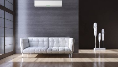 Klima 3d render çizim ile modern iç