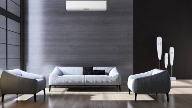 Klima 3d render çizim ile modern iç