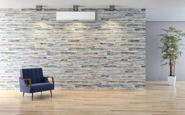 Klima 3d render çizim ile modern iç