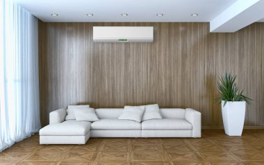 Klima 3d render çizim ile modern iç