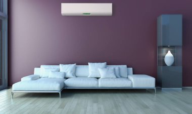 Klima 3d render çizim ile modern iç