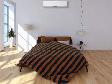 Klima 3d render çizim ile modern iç