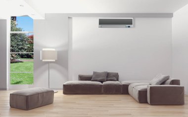 Klima 3d render çizim ile modern iç