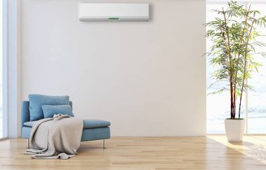 Klima 3d render çizim ile modern iç