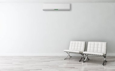 Klima 3d render çizim ile modern iç