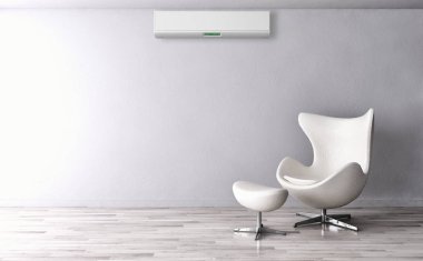 Klima 3d render çizim ile modern iç