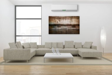 Klima 3d render çizim ile modern iç