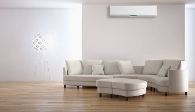 Klima 3d render çizim ile modern iç