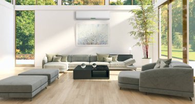 Klima 3d render çizim ile modern iç