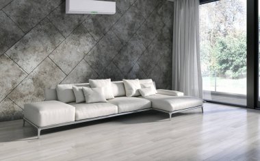 Klima 3d render çizim ile modern iç