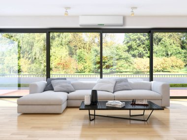 Klima 3d render çizim ile modern iç