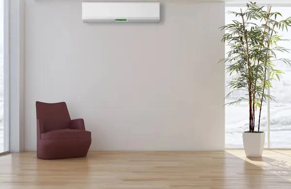 現代的なインテリア エアコン レンダリング図 — ストック写真