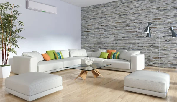 Klima 3d render çizim ile modern iç