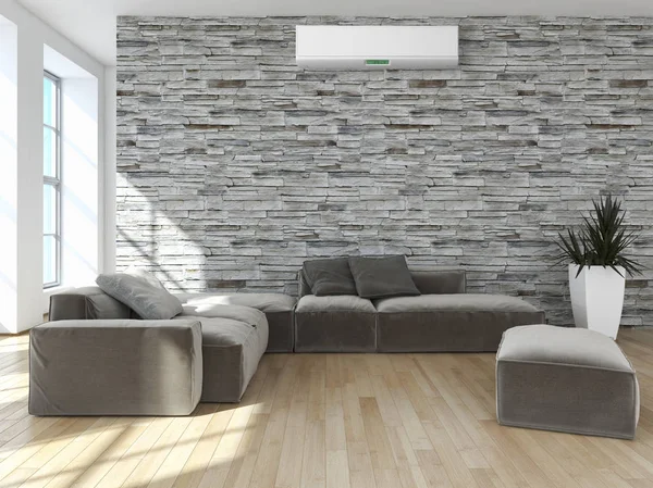 Klima 3d render çizim ile modern iç