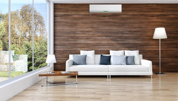 Modern Interieur Met Airconditioning Rendering Illustratie — Stockfoto