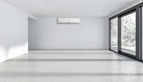 Interior Moderno Con Ilustración Renderizado Aire Acondicionado — Foto de Stock
