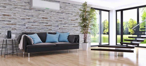 Klima 3d render çizim ile modern iç