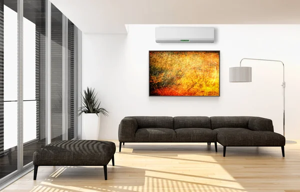 Klima 3d render çizim ile modern iç