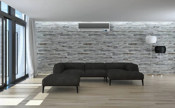 Klima 3d render çizim ile modern iç