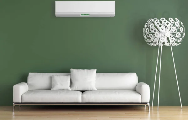 Modern Interiör Med Luftkonditionering Rendering Illustration — Stockfoto