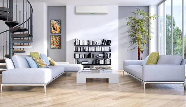 Klima 3d render çizim ile modern iç