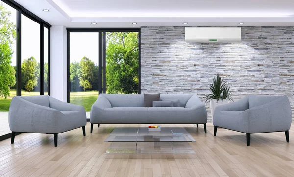 Klima 3d render çizim ile modern iç
