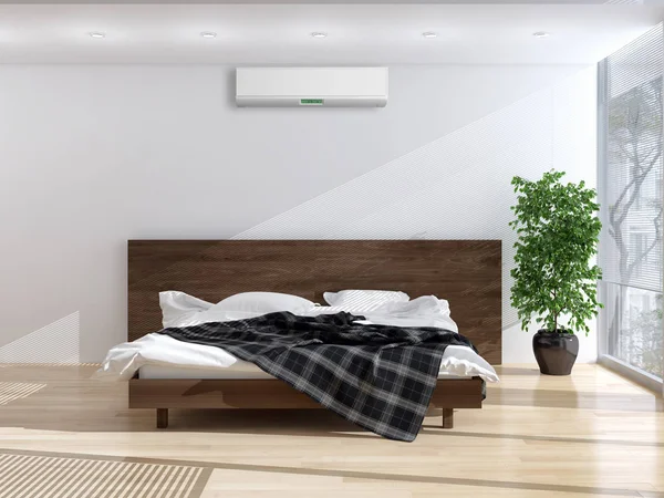 Modern Interieur Met Airconditioning Rendering Illustratie — Stockfoto