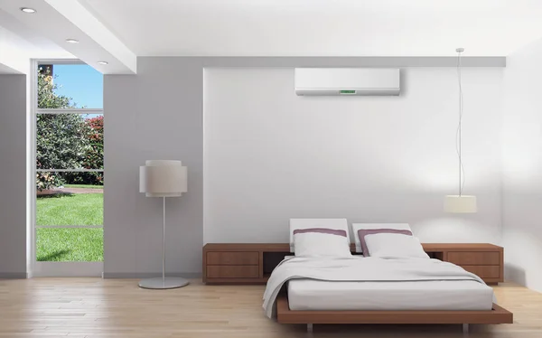 Modern Interieur Met Airconditioning Rendering Illustratie — Stockfoto