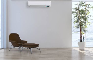 Klima 3d render çizim ile modern iç