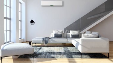Klima 3d render çizim ile modern iç