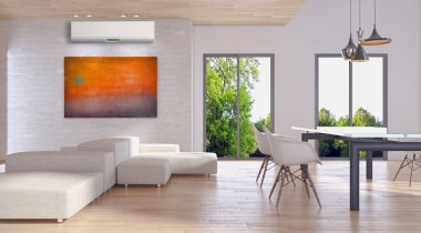 Klima 3d render çizim ile modern iç