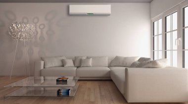 Klima 3d render çizim ile modern iç