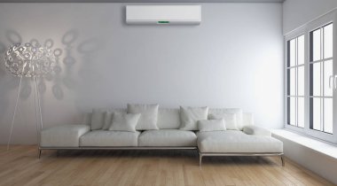 Klima 3d render çizim ile modern iç