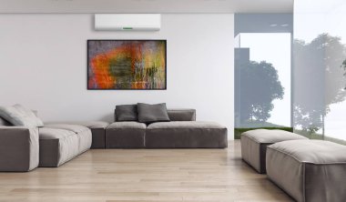 Klima 3d render çizim ile modern iç