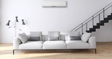 Klima 3d render çizim ile modern iç