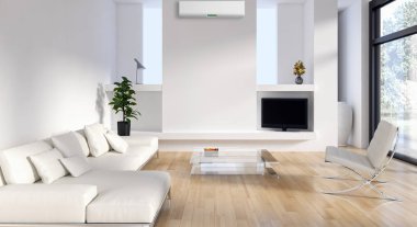 Klima 3d render çizim ile modern iç