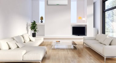 Klima 3d render çizim ile modern iç