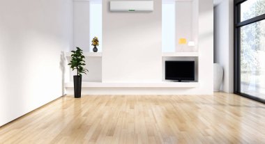 Klima 3d render çizim ile modern iç