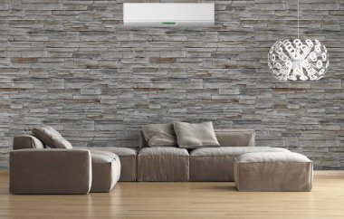 Klima 3d render çizim ile modern iç