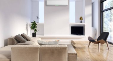 Klima 3d render çizim ile modern iç