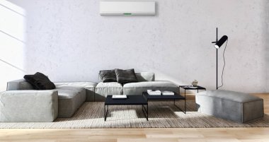 Klima 3d render çizim ile modern iç