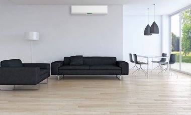 Klima 3d render çizim ile modern iç