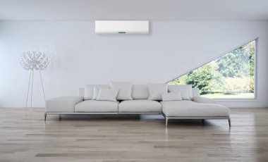 Klima 3d render çizim ile modern iç