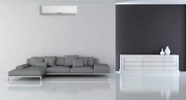 Klima 3d render çizim ile modern iç
