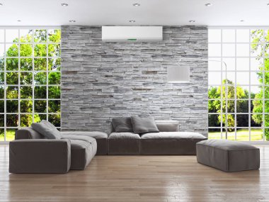 Klima 3d render çizim ile modern iç