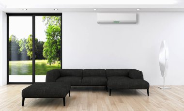 Klima 3d render çizim ile modern iç