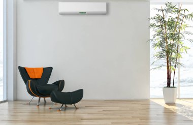 Klima 3d render çizim ile modern iç